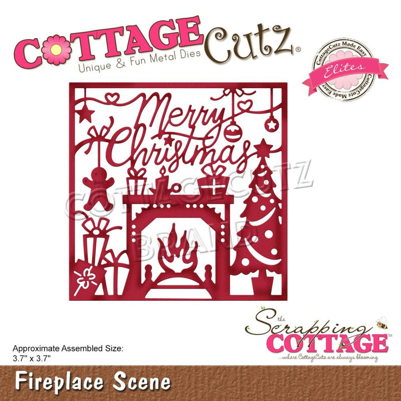 CottageCutz Elites Die - Fireplace Scene 3.7in x 3.7in*