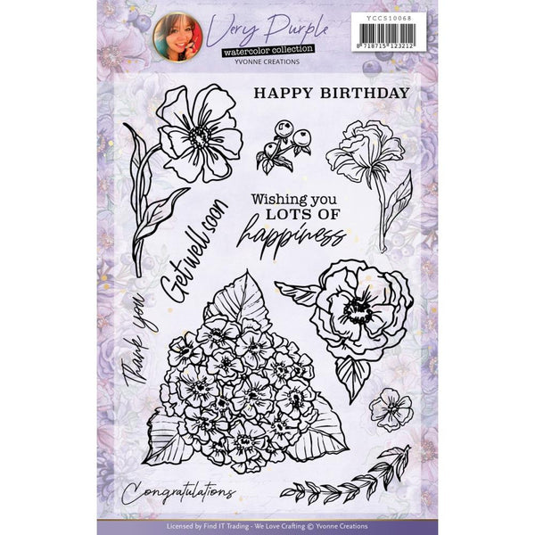 Find It Trading Yvonne Creations Clear Stamps 6"x 8" - Very Purple