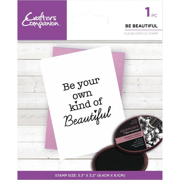 Crafter's Companion Clear Acrylic Stamps - Be Beautiful