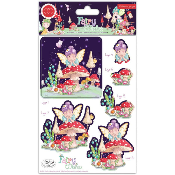Craft Consortium 3D Decoupage Pack 10 pack  Fairy Wishes