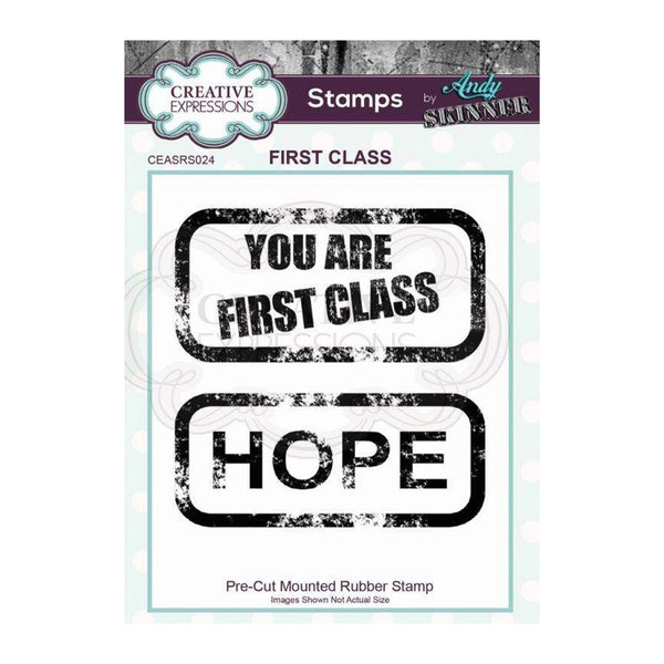 Creative Expressions Rubber Stamp By Andy Skinner - First Class*