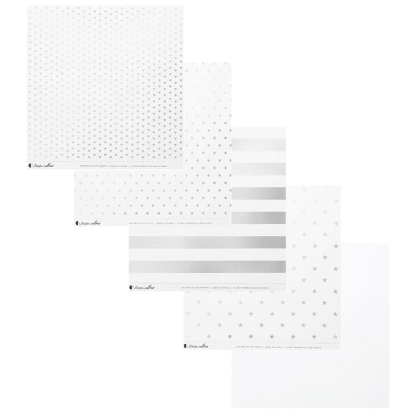 Teresa Collins Paper Collection 12in x 12in - Clear With Silver
