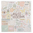 Crate Paper Gingham Garden Chipboard Stickers 12"X12" 60-pack Icons & Phrase*