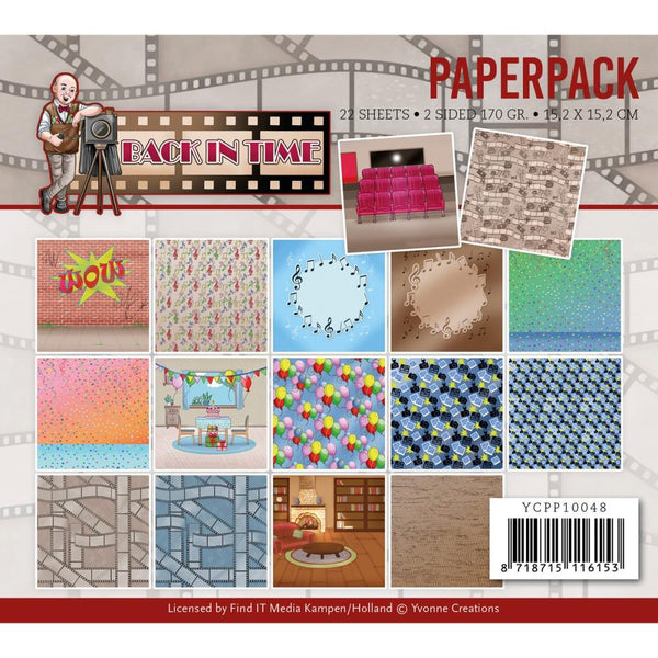 Find It Trading Yvonne Creations Double-Sided Paper pack 6"x 6" 22 pack - Big Guys Back In Time Collection