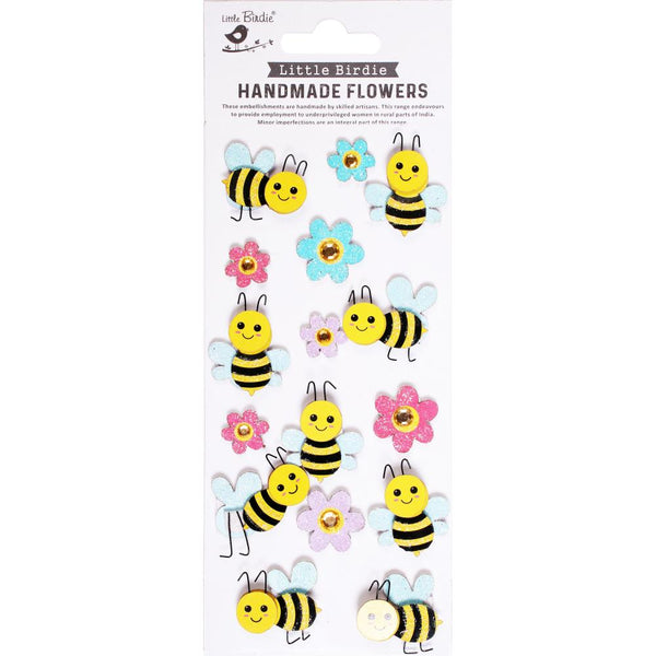 Little Birdie 3D Sticker Embellishment 16/Pkg Bee Buzz