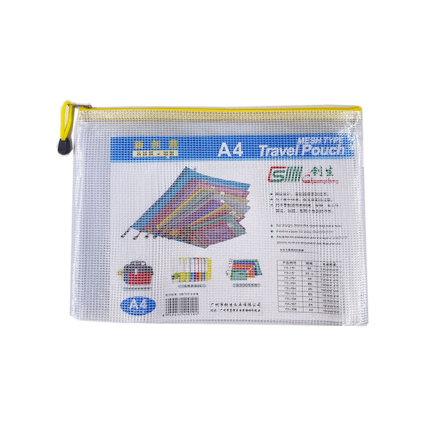 Universal Crafts Waterproof¬†Storage¬†Bags¬†with¬†Zipper A4 - 1 Pack - 24cm x 33.2cm - White with Assorted Zip