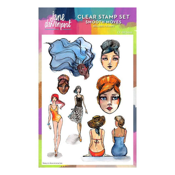 Creative Expressions 6"x8" Clear Stamp Set By Jane Davenport - Smooth Moves*
