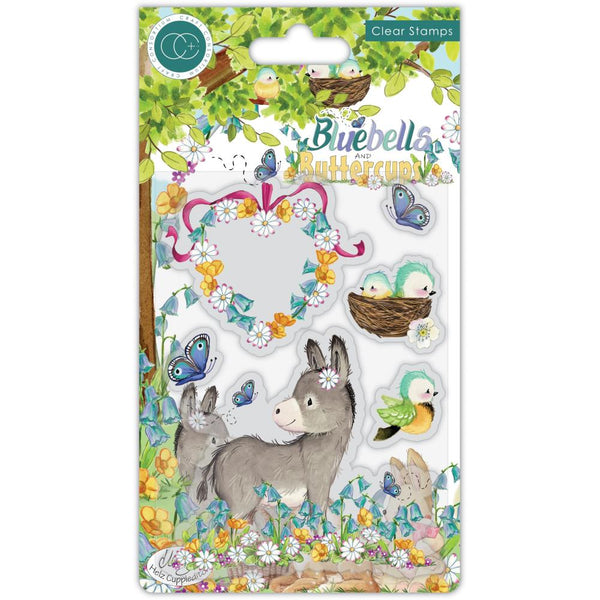 Craft Consortium A5 Clear Stamps - Donkey, Bluebells & Buttercups