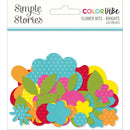 Simple Stories Colour Vibe - Cardstock Flowers Bits & Pieces 143 pack - Brights*
