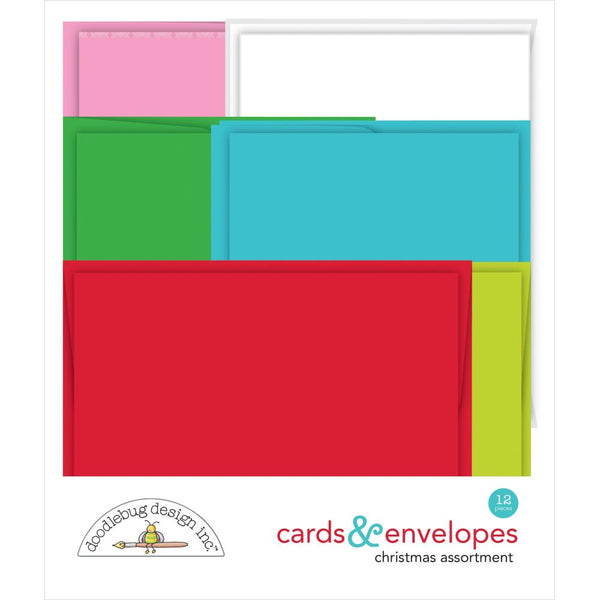 Doodlebug Cards & Envelopes 12 pack - Christmas Assortment*
