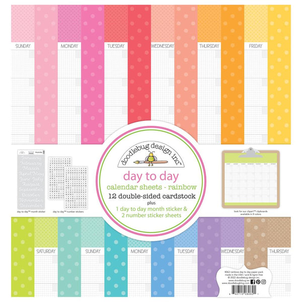 Doodlebug Day To Day Calendar Assortment Pack -12/Pk Rainbow*