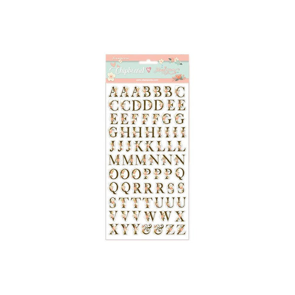Stamperia Adhesive Chipboard 6in x 12in - Alphabet, Love Story