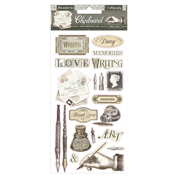 Stamperia Adhesive Chipboard 6"X12" Calligraphy^