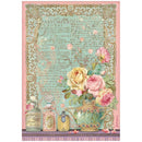 Stamperia Rice Paper Sheet A4 - Rose Parfum - Parfumeur Royal