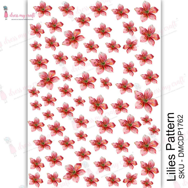 Dress My Craft Transfer Me Sheet A4 - Lilies pattern*