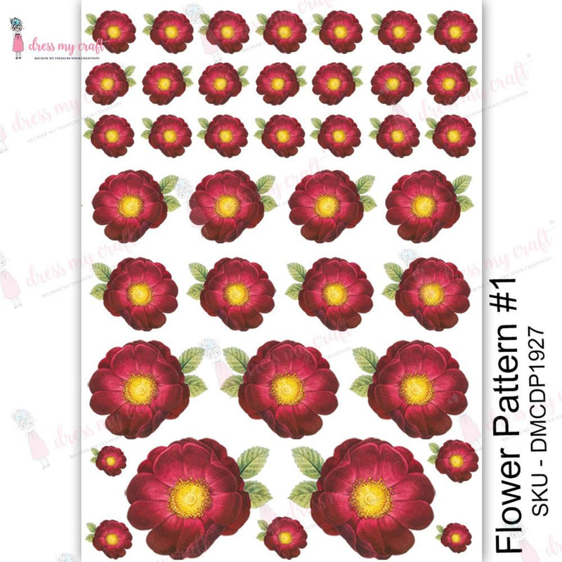 Dress My Craft Transfer Me Sheet A4 - Flower Pattern