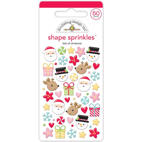 Doodlebug Sprinkles Adhesive Enamel Shapes Bits Of Christmas*