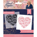 Crafter's Companion Sara Signature Floral Elegance Clear Acrylic Stamp Elegant Floral Heart*