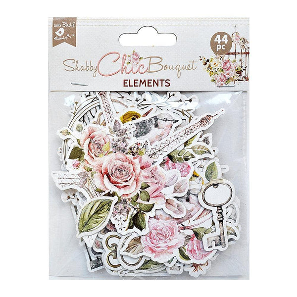 Little Birdie Ephemera Embellishment 44 pack - Shabby Chic Bouquet