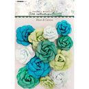 Studio Light Paper Flowers 12 pack - Nr. 02, Blues & Greens*