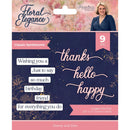 Crafter's Companion Sara Signature Floral Elegance Stamp And Metal Die Classic Sentiments*