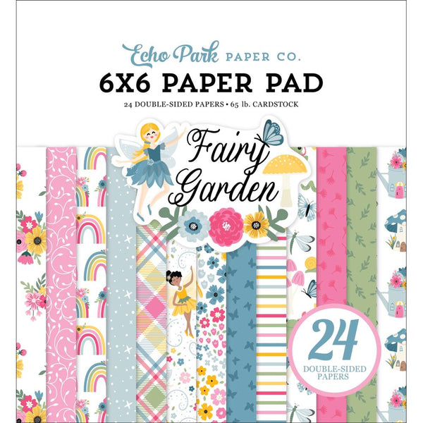 Echo Park Double-Sided Paper Pad 6"X6" Fairy Garden