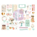 Prima Marketing Peach Tea By Frank Garcia Chipboard Stickers 44 pack - Shapes with Foil Accents*