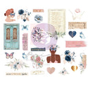 Prima Marketing Indigo By Frank Garcia Chipboard Stickers 26 pack Shapes W/Foil Accents*