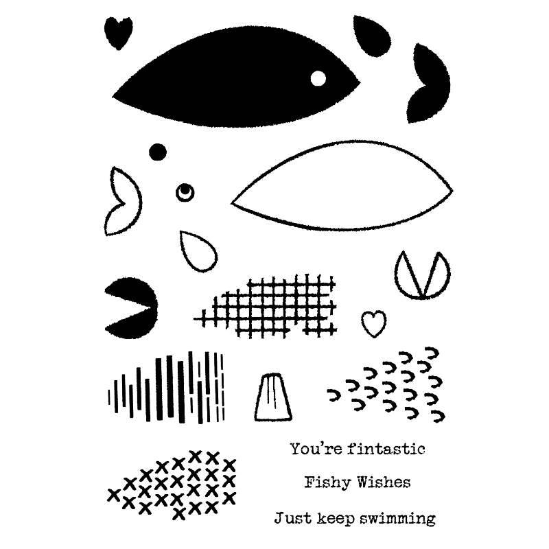 Woodware Clear Stamp 6"x8" - Build A Fish*