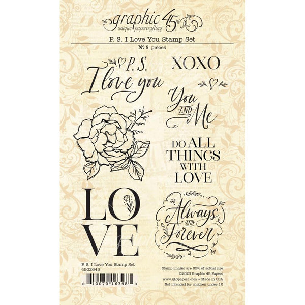 Graphic 45 P.S. I Love You Stamp Set