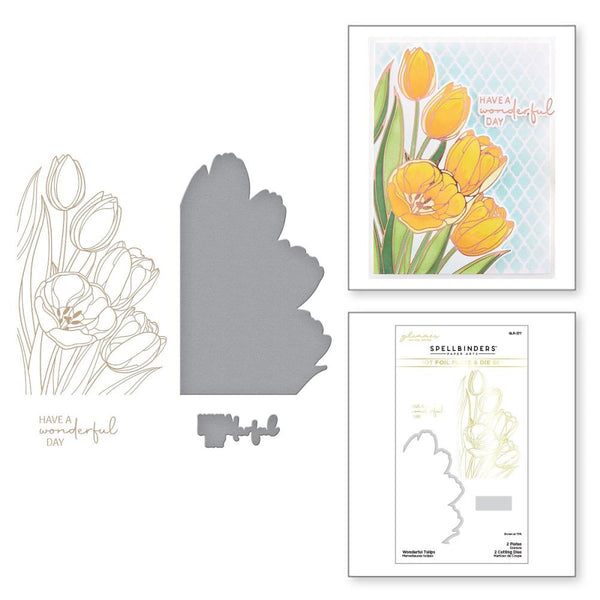 Spellbinders Glimmer Hot Foil Plate & Die Wonderful Tulips- Four Petal*