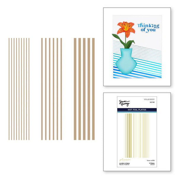 Spellbinders Glimmer Hot Foil Plate & Die By Simon Hurley Modern Stripes - Photosynthesis