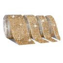 Poppy Crafts Self-adhesive Diamond Rhinestone Ribbon - Gold 4 Pack