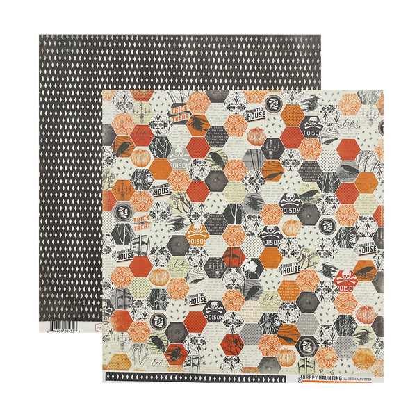 Carta Bella - Happy Haunting - 12x12 D/Sided Single Sheet Cardstock - Haunting Hexagon