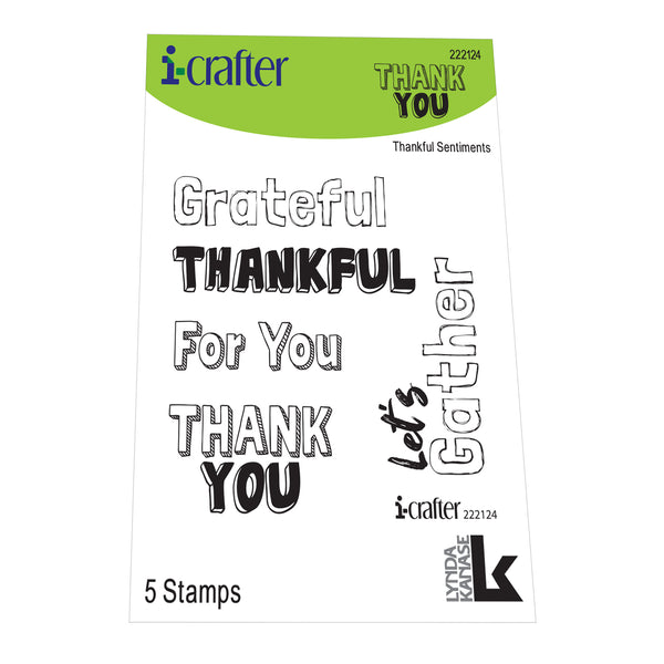 i-crafter Clear Acrylic Stamps - Thankful Sentiments*