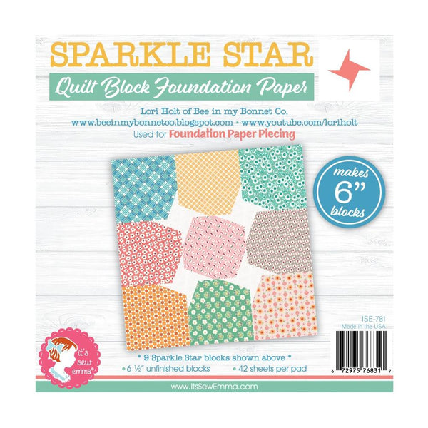 It's Sew Emma Quilt Block Foundation Paper - 6" Sparkle Star*