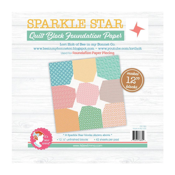 It's Sew Emma Quilt Block Foundation Paper - 12" Sparkle Star*