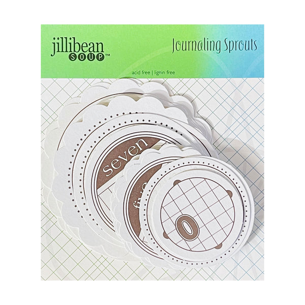 Jillibean Soup - Journaling Sprouts - Brown/White Numbers 24/Pkg