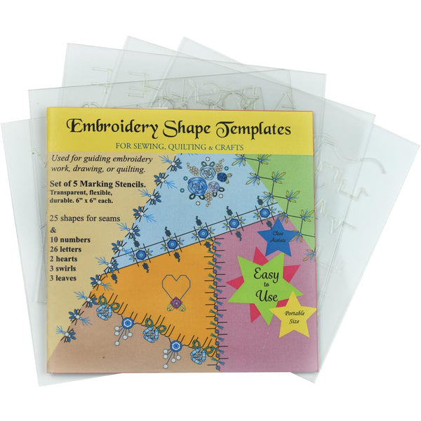 Creative Impressions Embroidery Shape Template Set 5 pack
