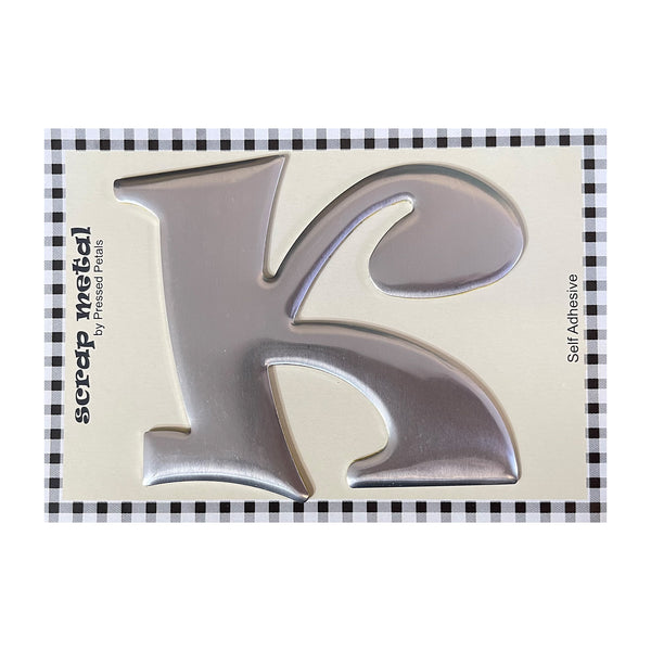 Pressed Petals - Letter K - Large - Silver
