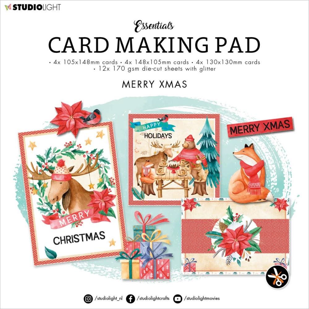 Studio Light Card Making Pad 7.87"X7.87" Nr. 04, Merry Xmas*