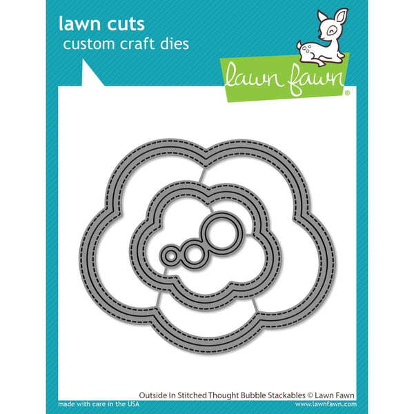 Lawn Cuts Custom Craft Die - Outside In Stitched Thought Bubble Stack*