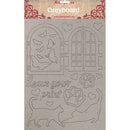 Stamperia Greyboard Cut-Outs A4 1mm - Thick Leave Your Print, Orchids & Cats