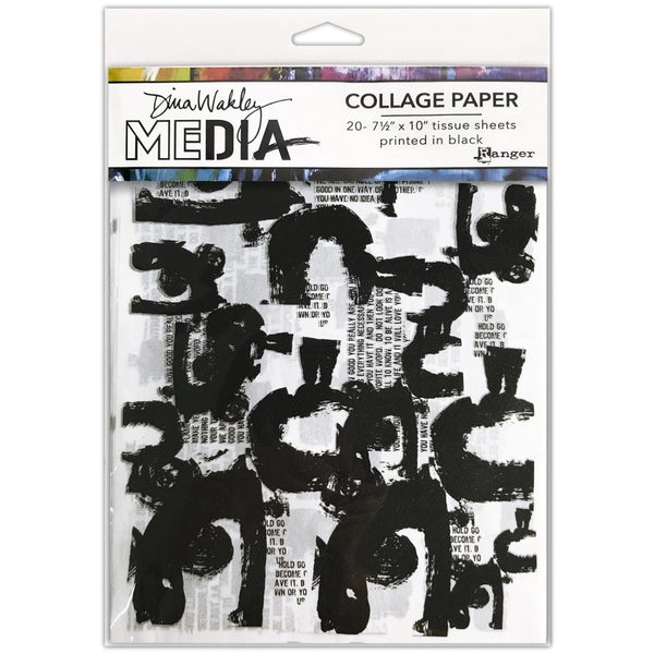 Dina Wakley Media Collage Tissue Paper 7.5"x 10" 20 pack - Painted Marks