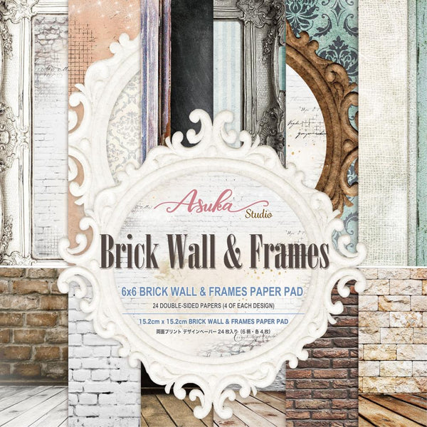 Asuka Studio Double-Sided Paper Pack 6"X6" 24 pack  Brick Wall & Frames*