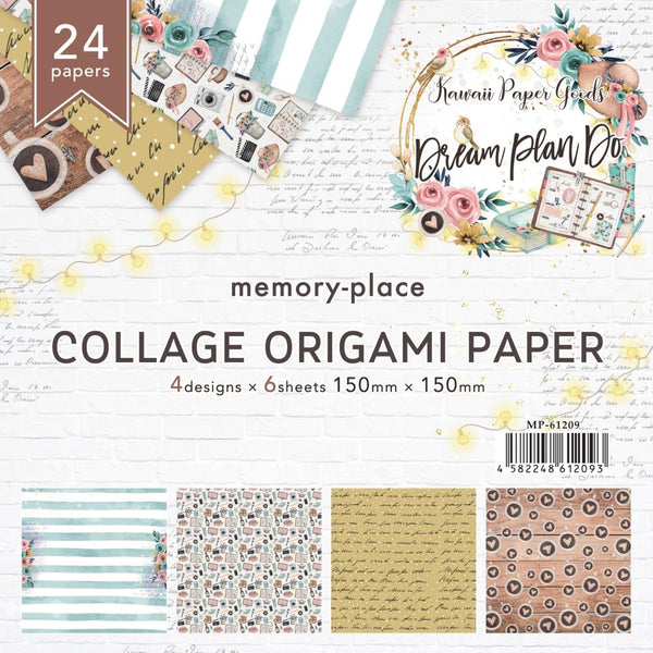 Memory Place Collage Origami Paper 6"X6" 24 pack  Dream Plan Do