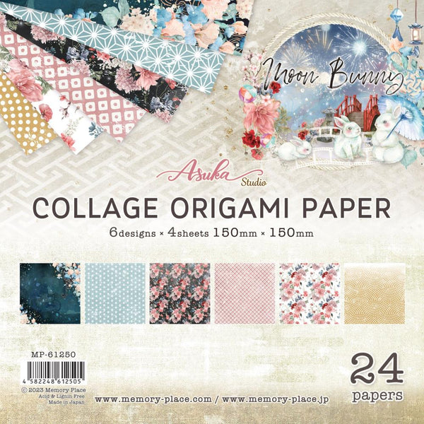 Asuka Studio Collage Origami Paper 6"X6" 24 pack  Moon Bunny