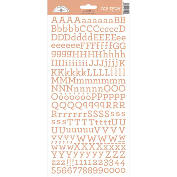Doodlebug My Type Cardstock Stickers 6in x 13in  - Coral