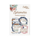 P13 Coffee Break Ephemera Cardstock Die-Cuts 12 pack Frames & Words*