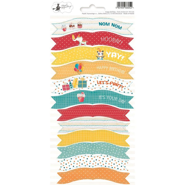 P13 Happy Birthday - Party Cardstock Stickers One - 4in x 9in*